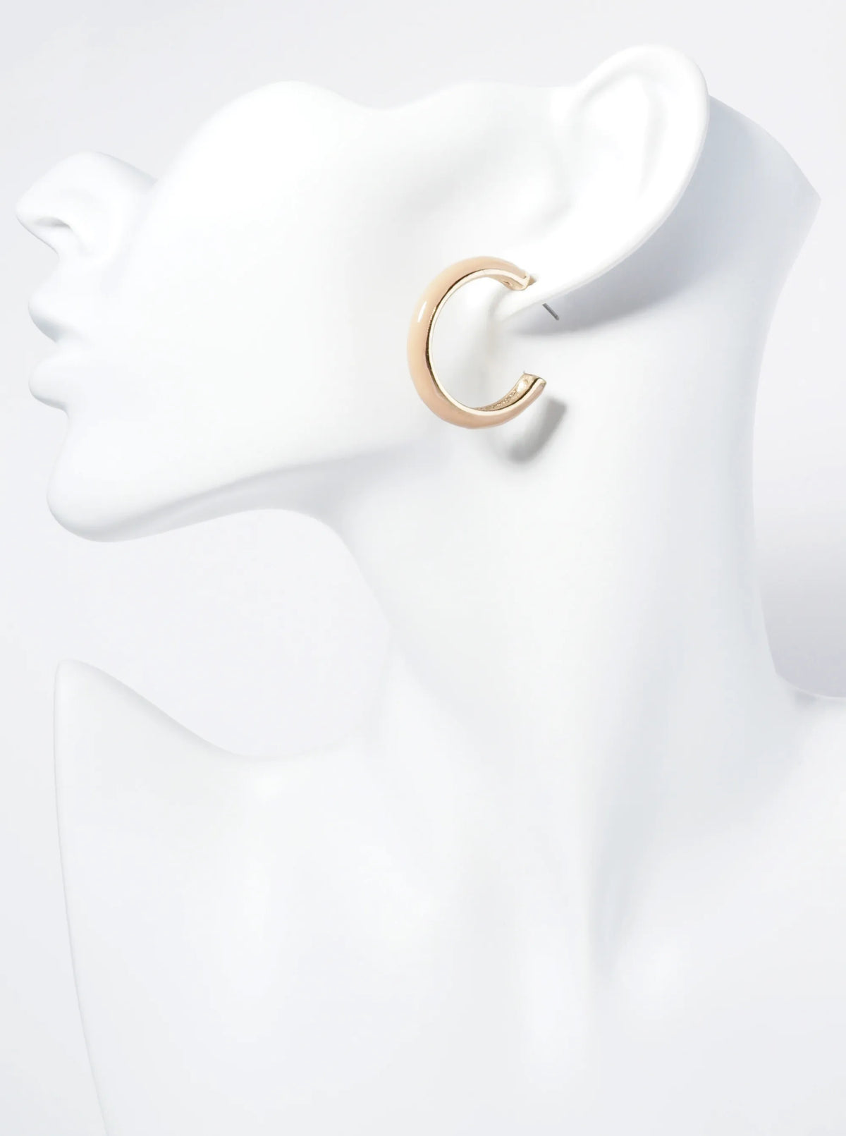30mm Glossy Finish Enamel Hoop Earrings