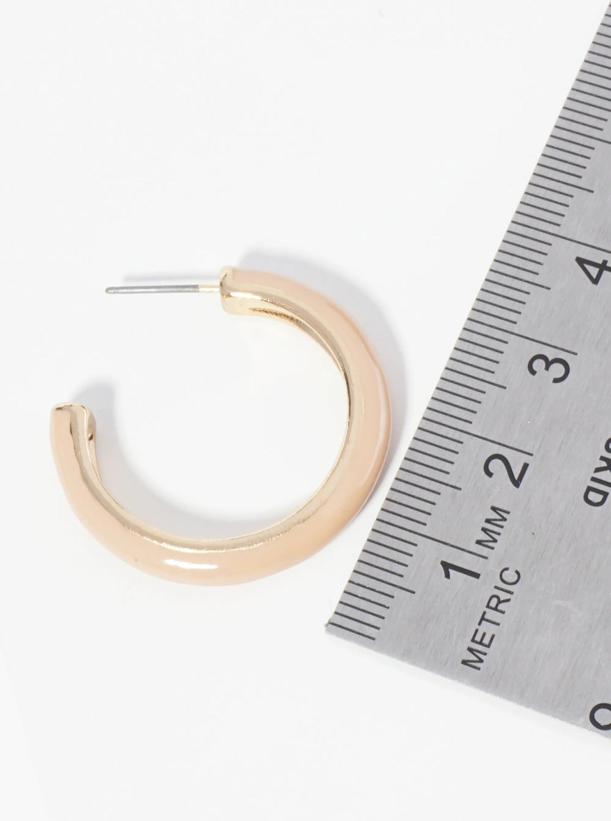 30mm Glossy Finish Enamel Hoop Earrings