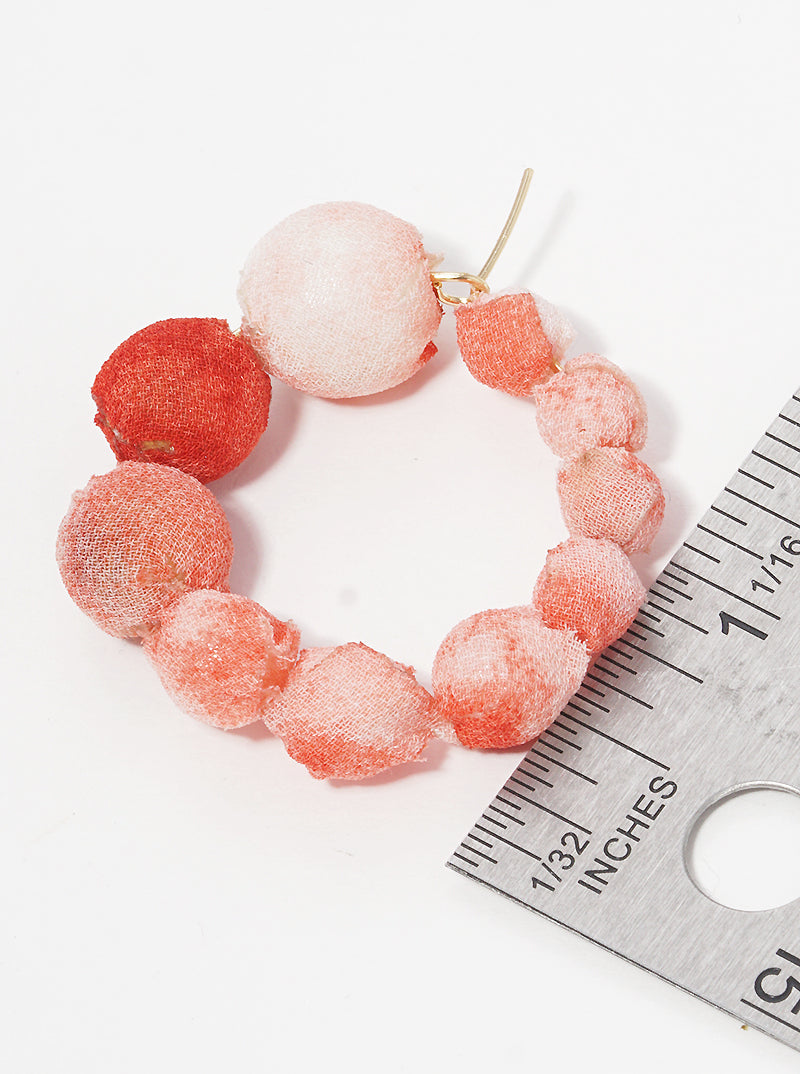 30mm Graduated Fabric Wrapped Bead Hoop Earrings