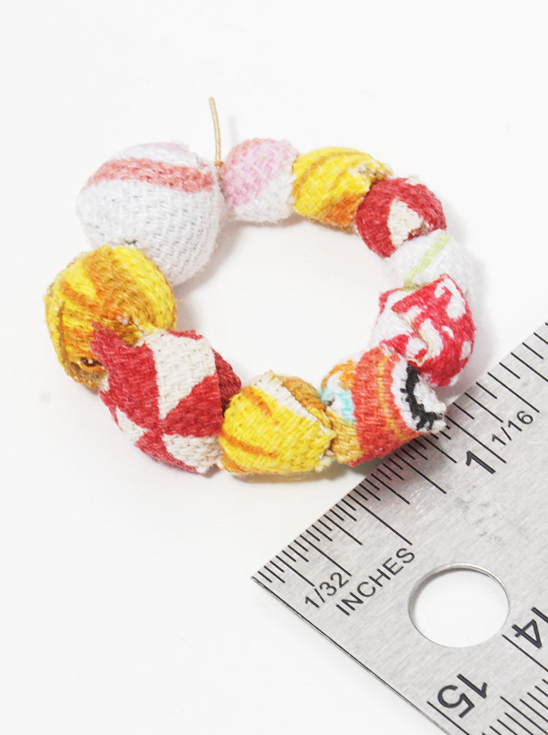 30mm Graduated Fabric Wrapped Bead Hoop Earrings
