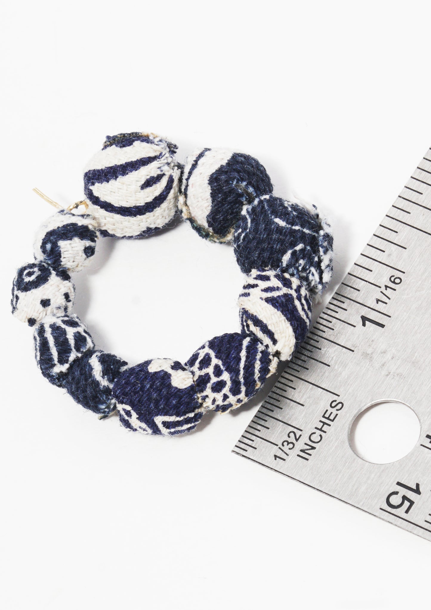 30mm Graduated Fabric Wrapped Bead Hoop Earrings