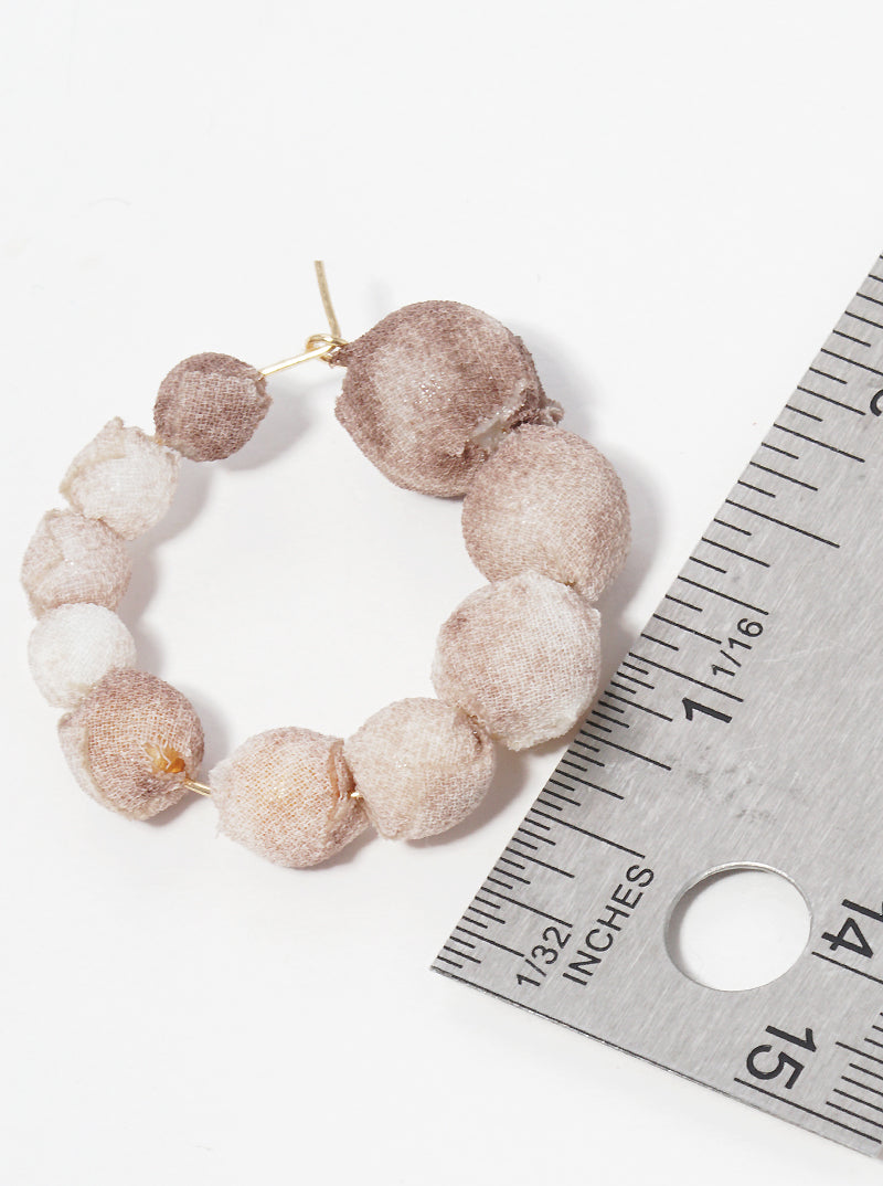 30mm Graduated Fabric Wrapped Bead Hoop Earrings