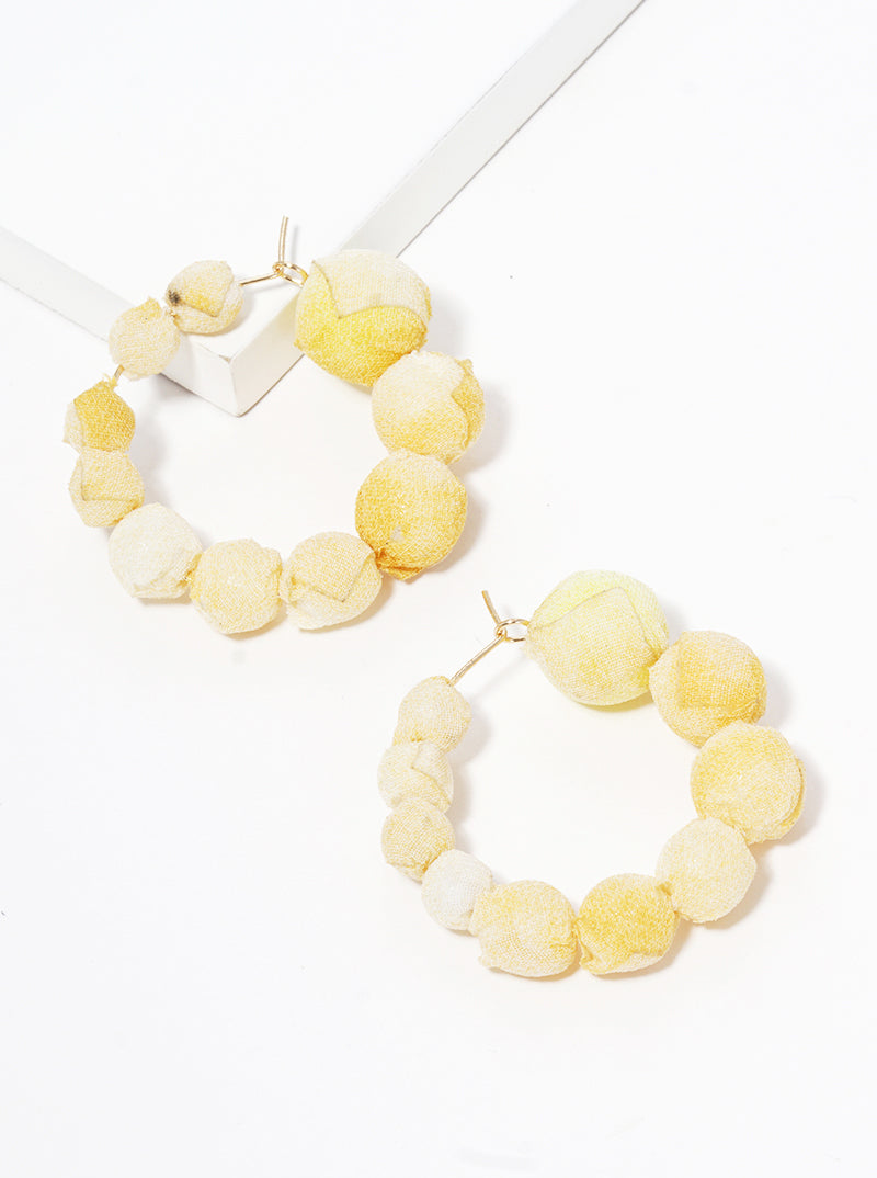 30mm Graduated Fabric Wrapped Bead Hoop Earrings