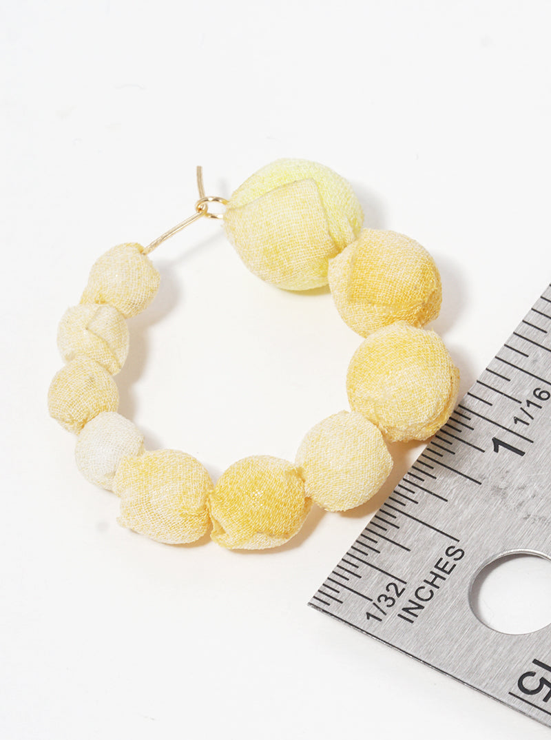 30mm Graduated Fabric Wrapped Bead Hoop Earrings