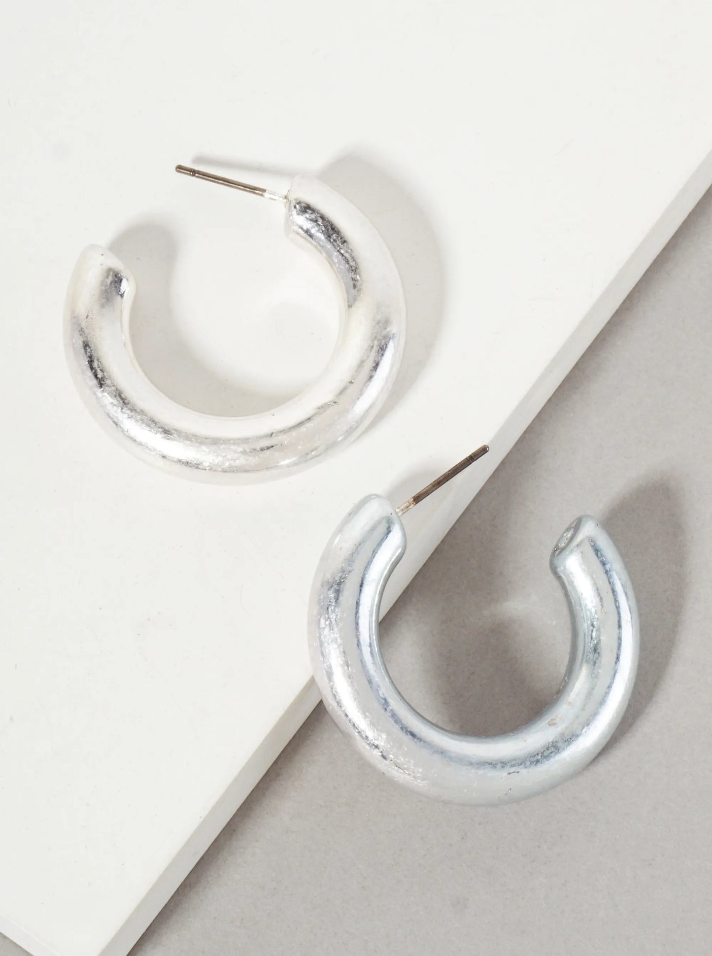 30mm Hollow Open Hoop Earrings With-Titanium-Post