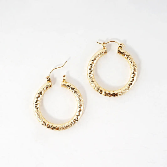 30mm Laser Etched Aluminum Hoop Earrings