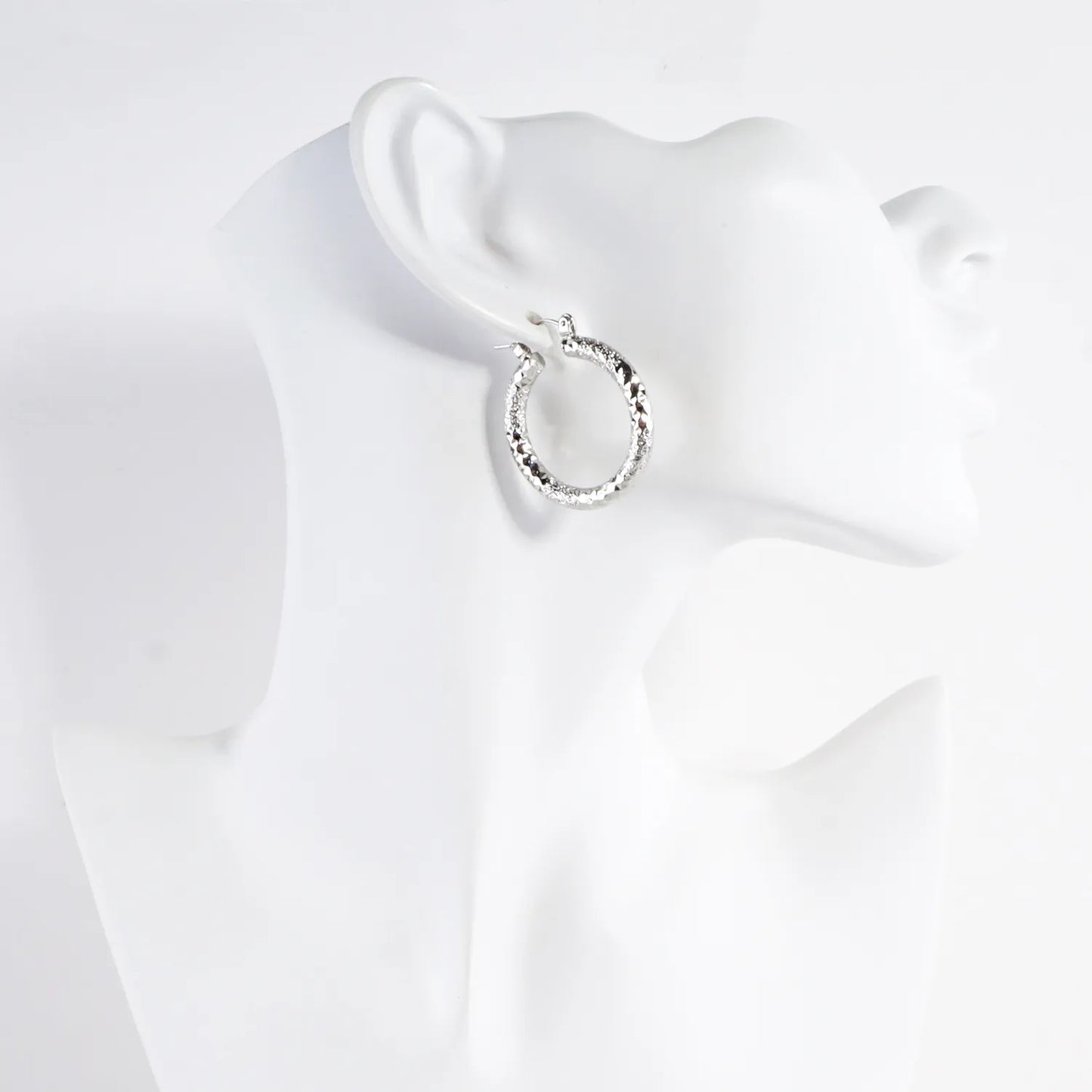 30mm Laser Etched Aluminum Hoop Earrings