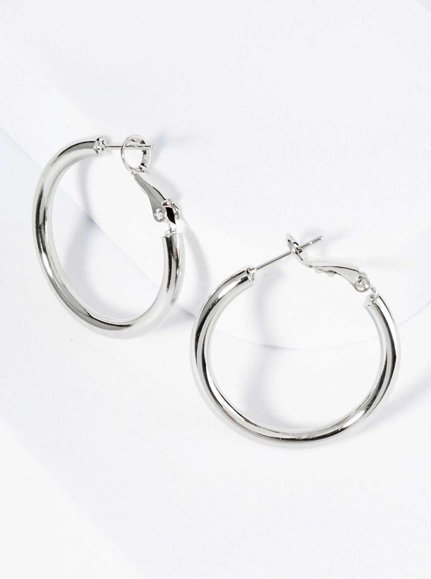 30mm Latch Back Hoop Earrings With 2 And A Half Mm Thickness