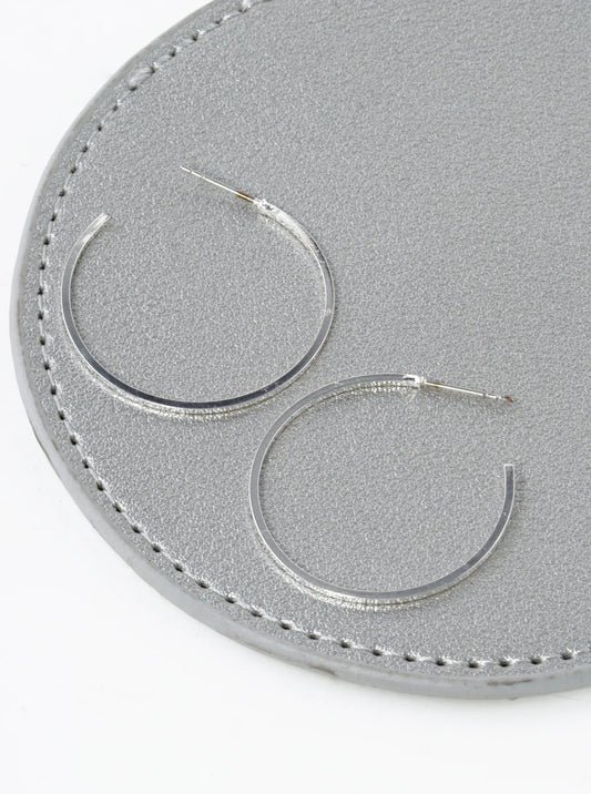 30mm Lightweight Brass Skinny Open Hoop Earrings