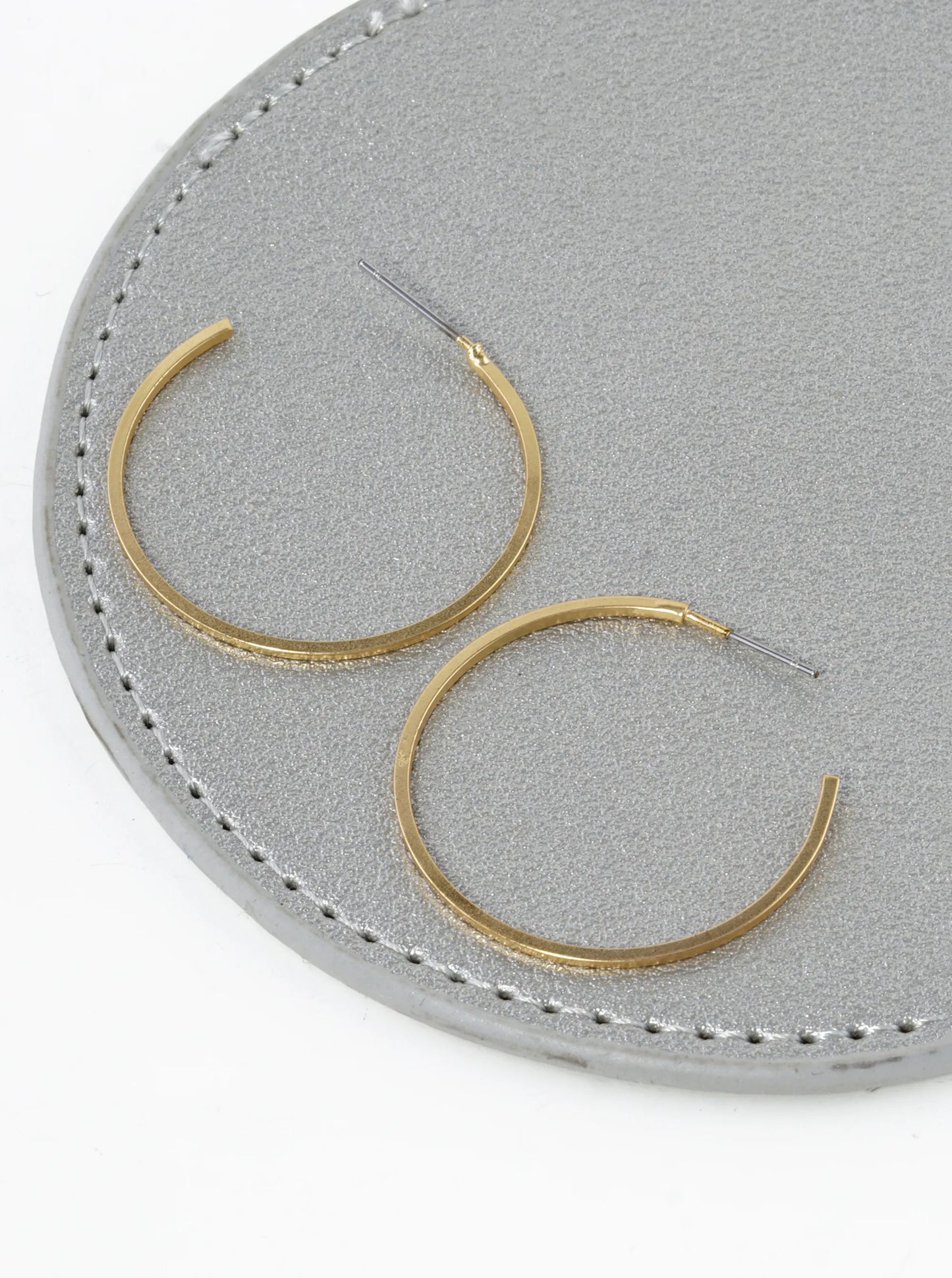 30mm Lightweight Brass Skinny Open Hoop Earrings
