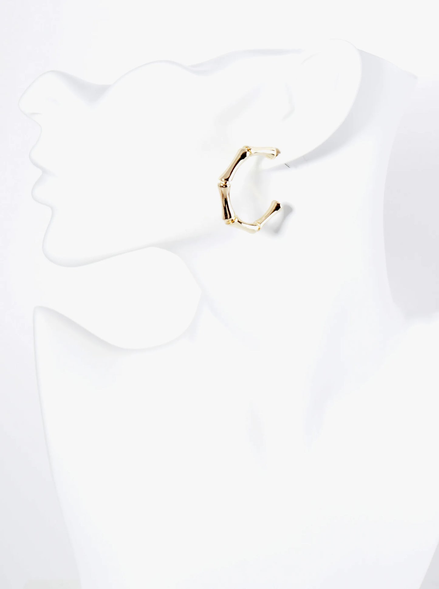 30mm Metal Bamboo Open Hoop Earrings