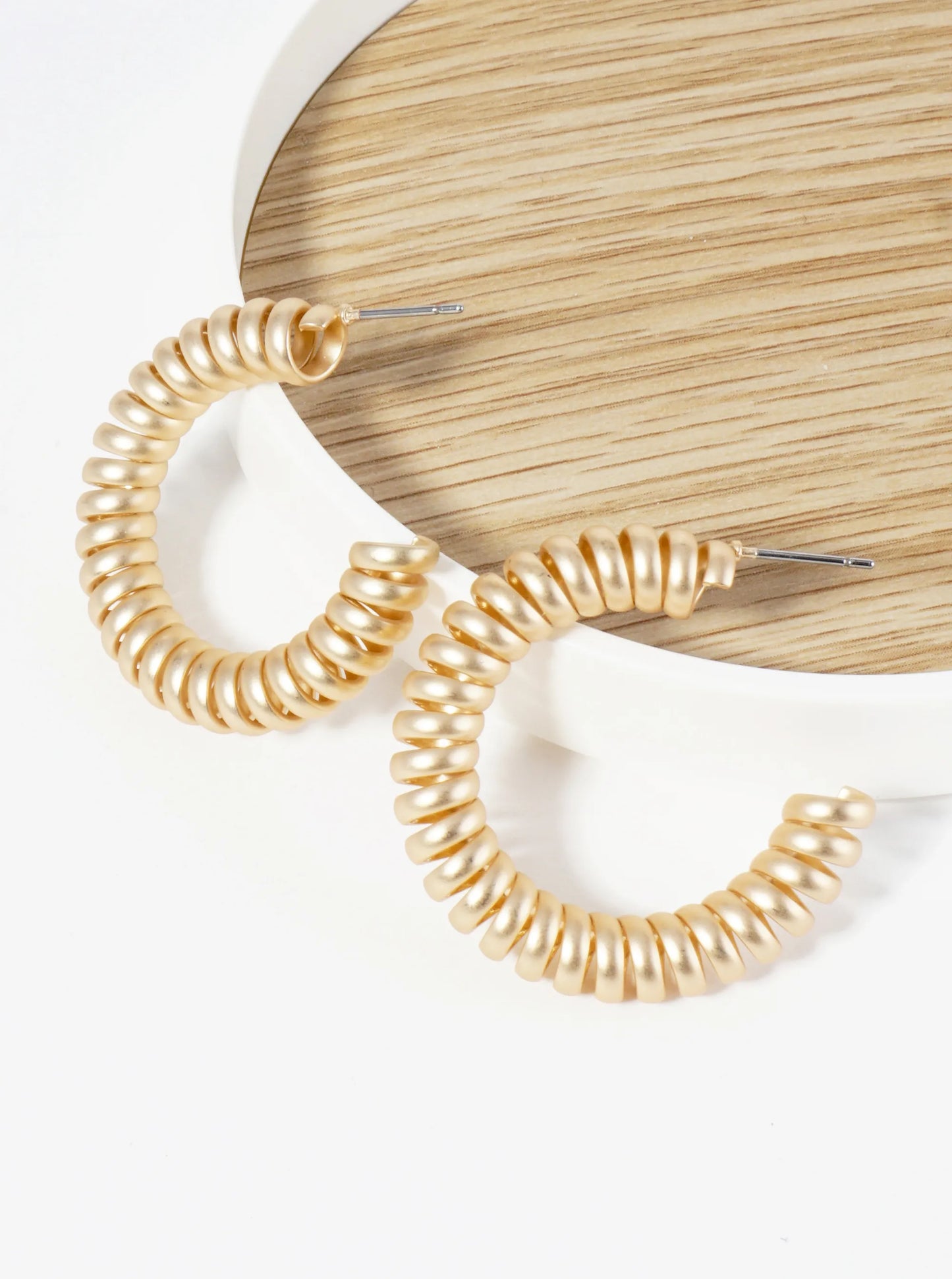 30mm Metal Coil Hoop Earrings