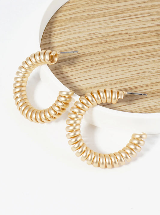 30mm Metal Coil Hoop Earrings