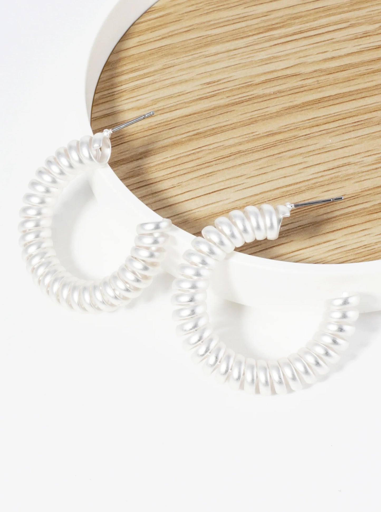 30mm Metal Coil Hoop Earrings