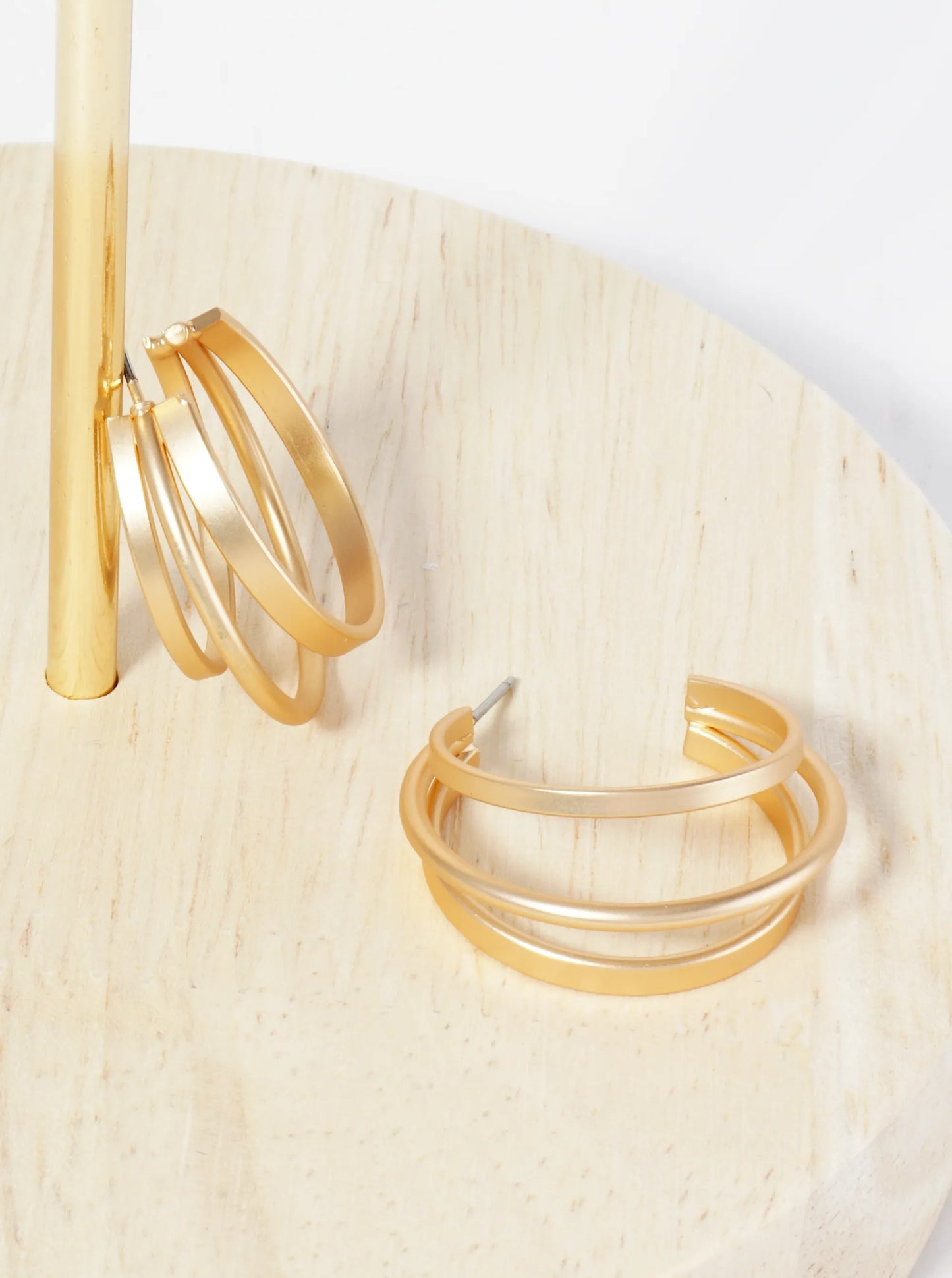 30mm Metal Triple Layer Hoop Earrings