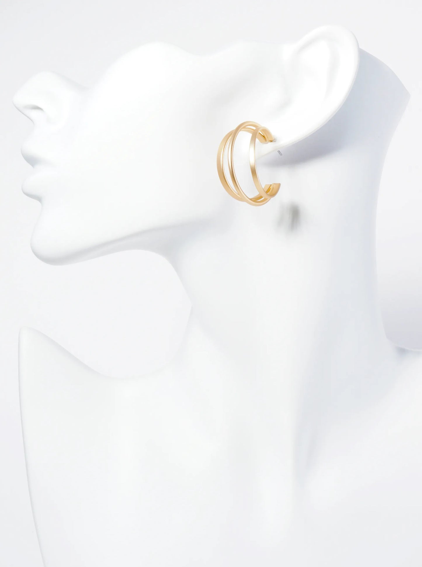 30mm Metal Triple Layer Hoop Earrings