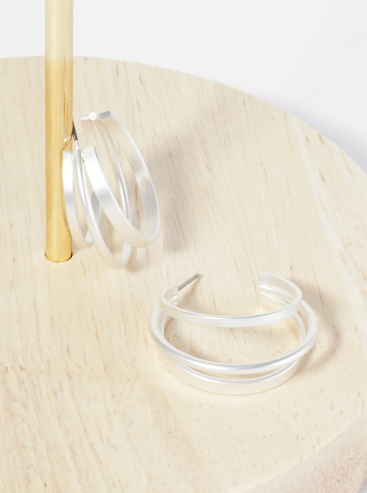 30mm Metal Triple Layer Hoop Earrings
