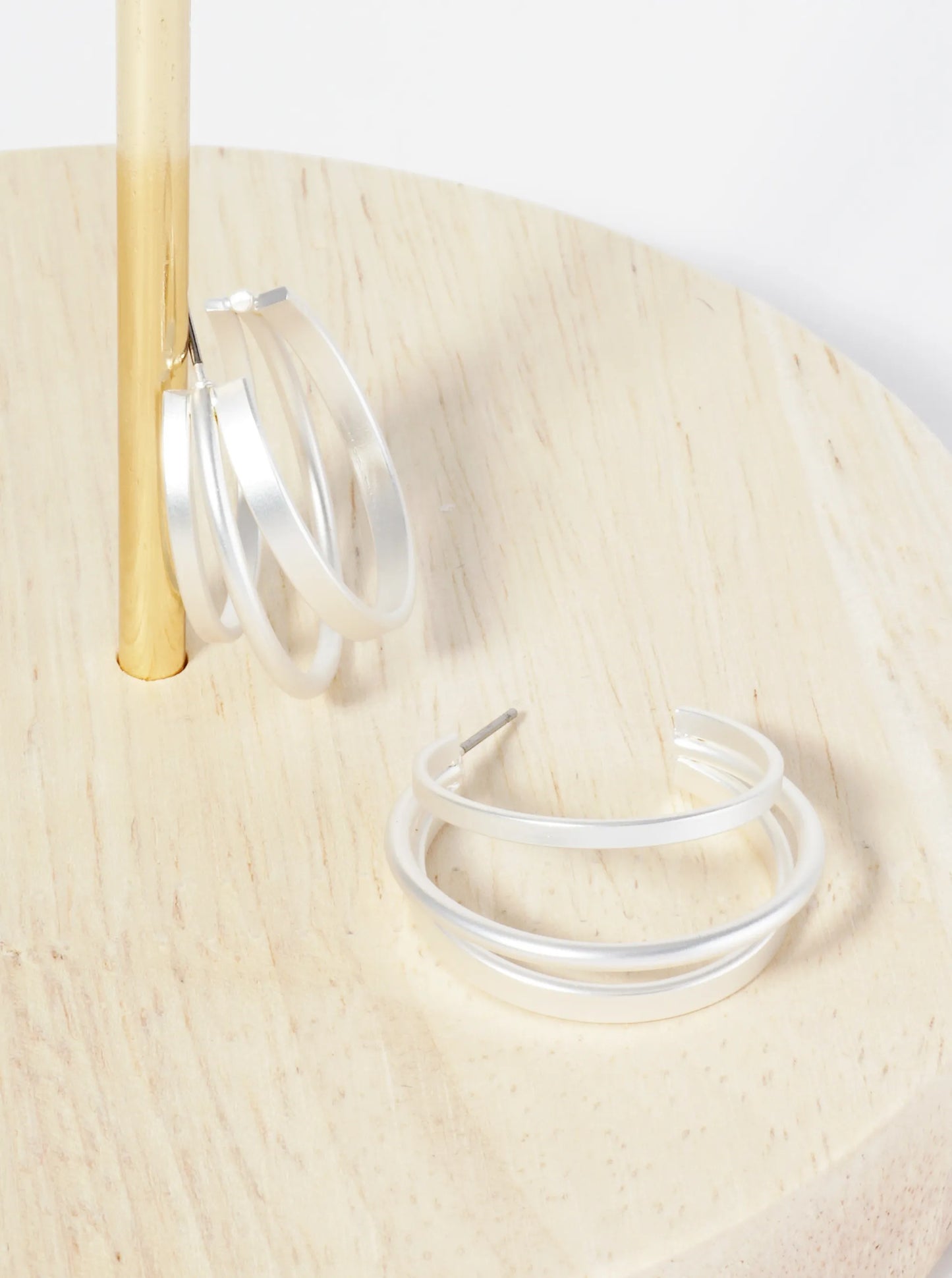 30mm Metal Triple Layer Hoop Earrings