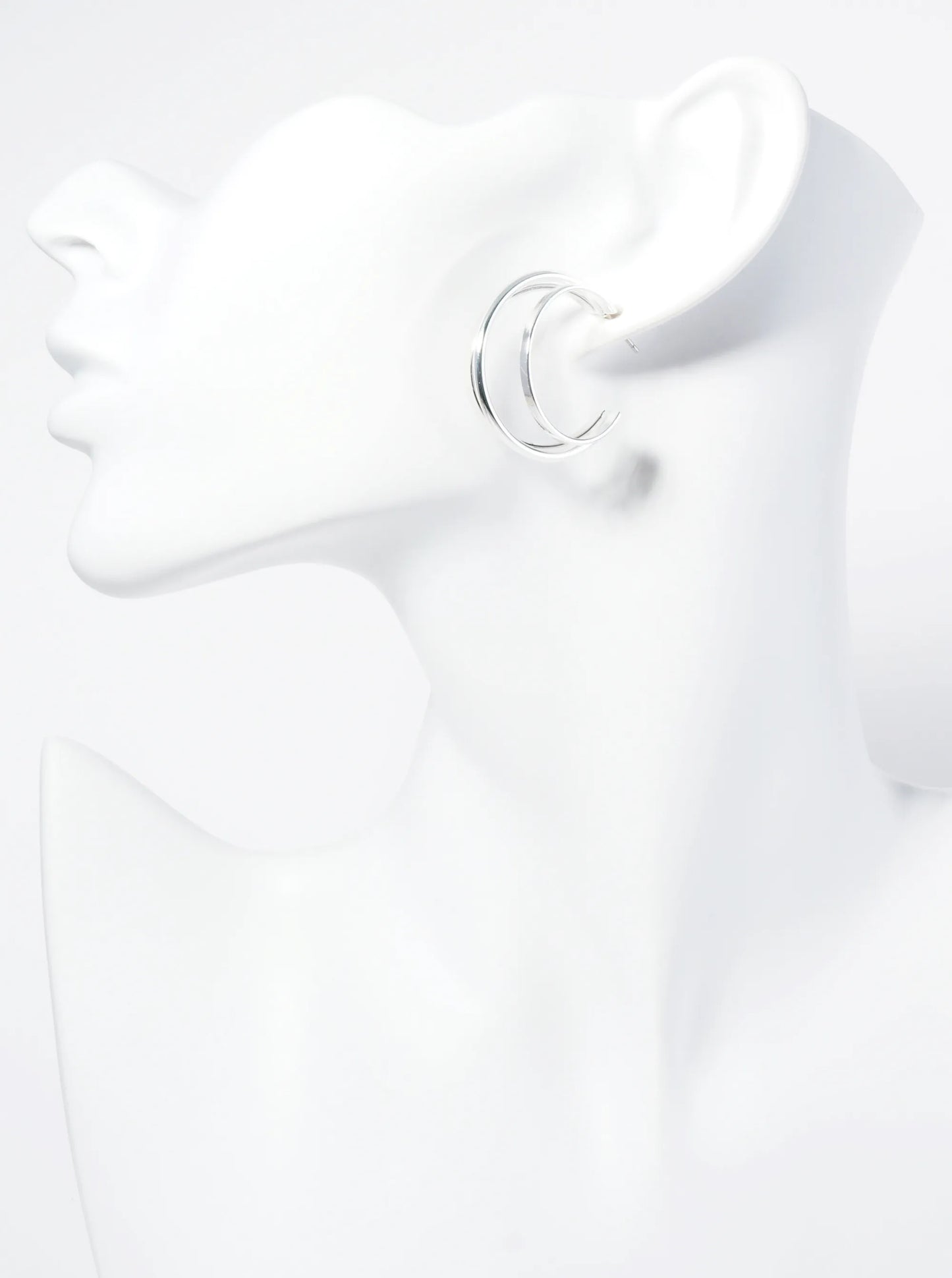 30mm Metal Triple Layer Hoop Earrings