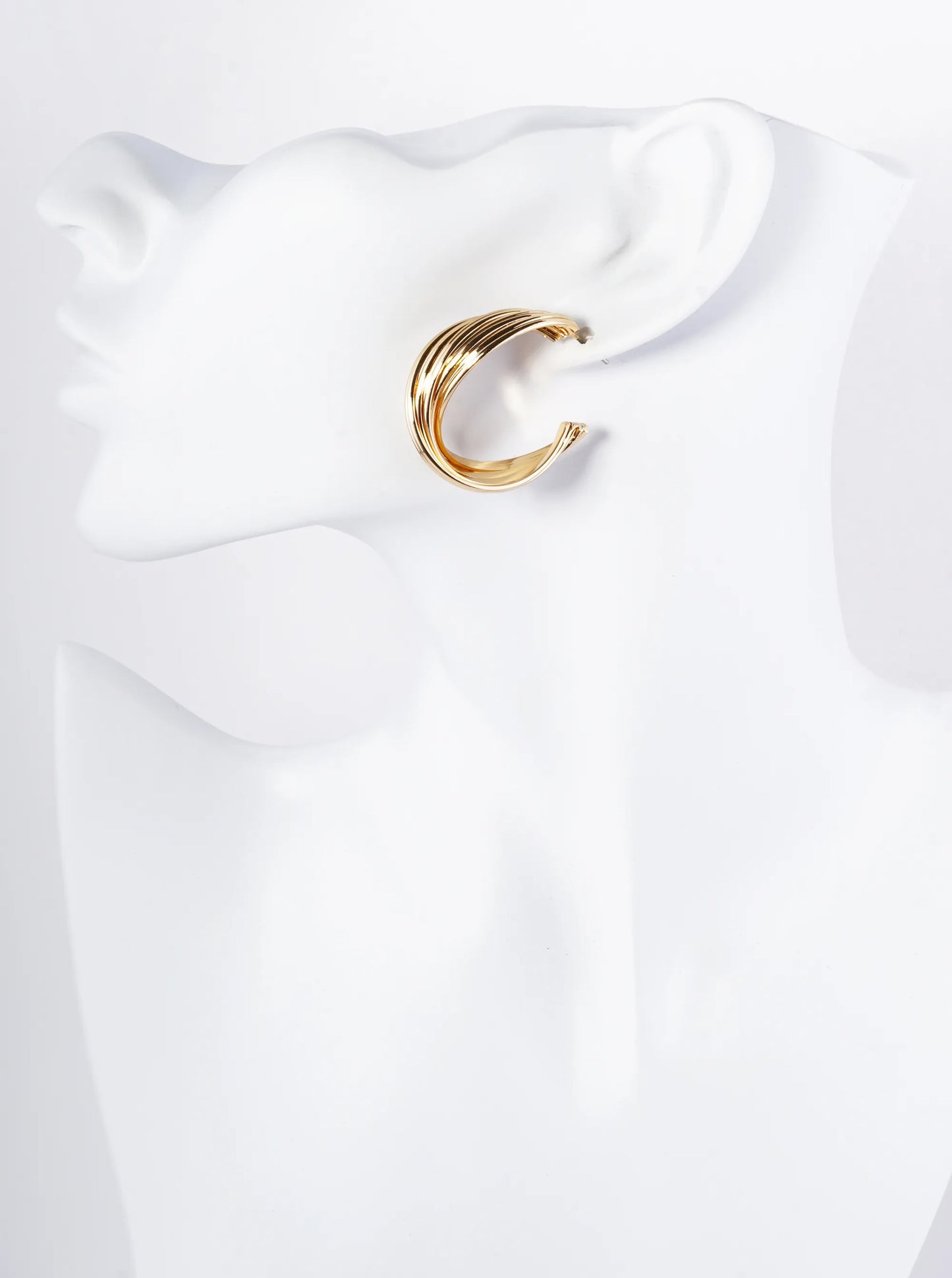 30mm Multiple Overlapping Hoop Earrings