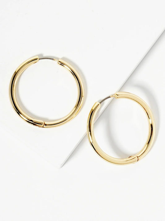 30mm Polished 14K-Gold-Dipped Brass Endless Hoop Earrings