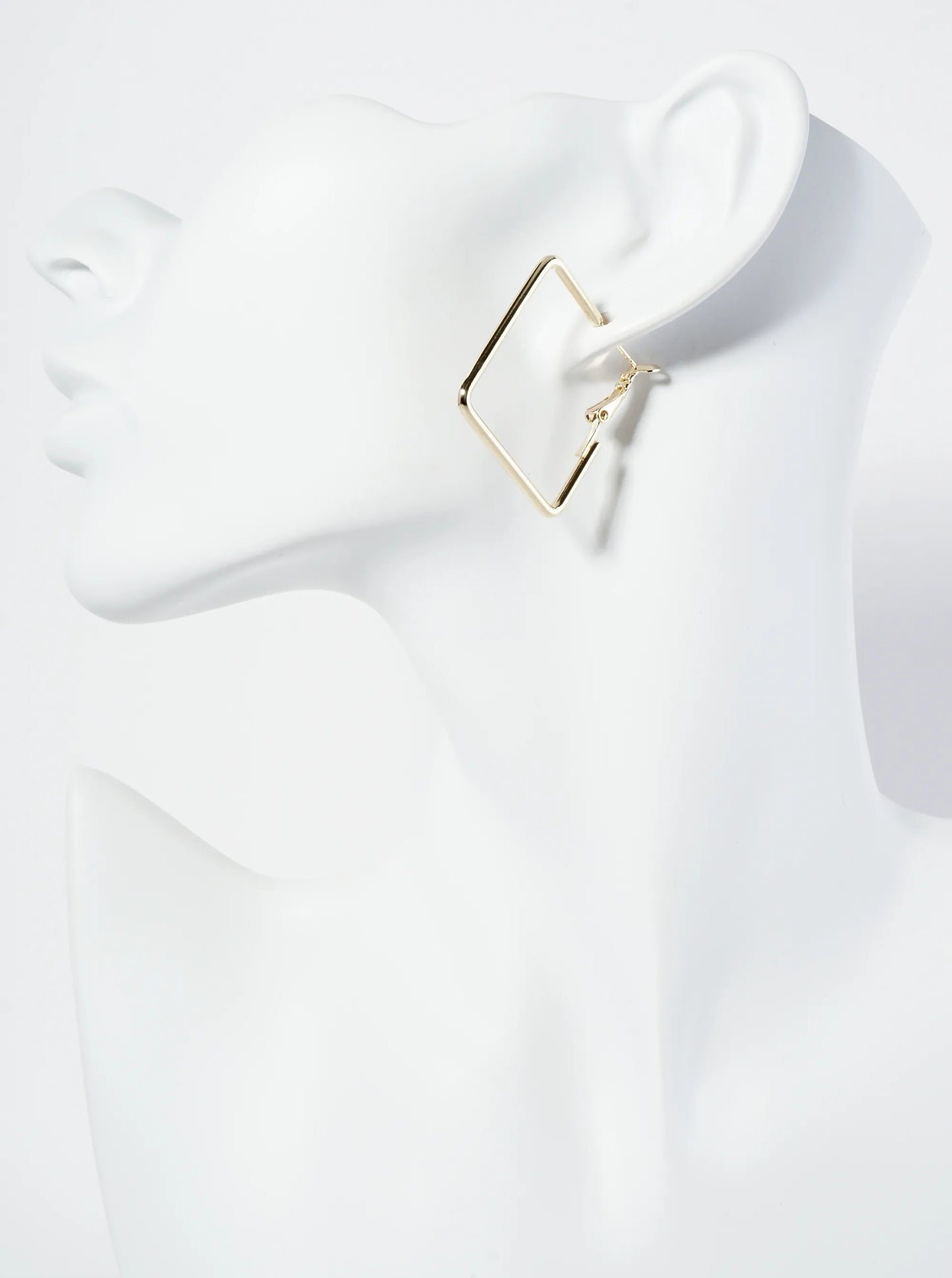 30mm Polished 14K-Gold-Dipped Square Latch Back Hoop Earrings