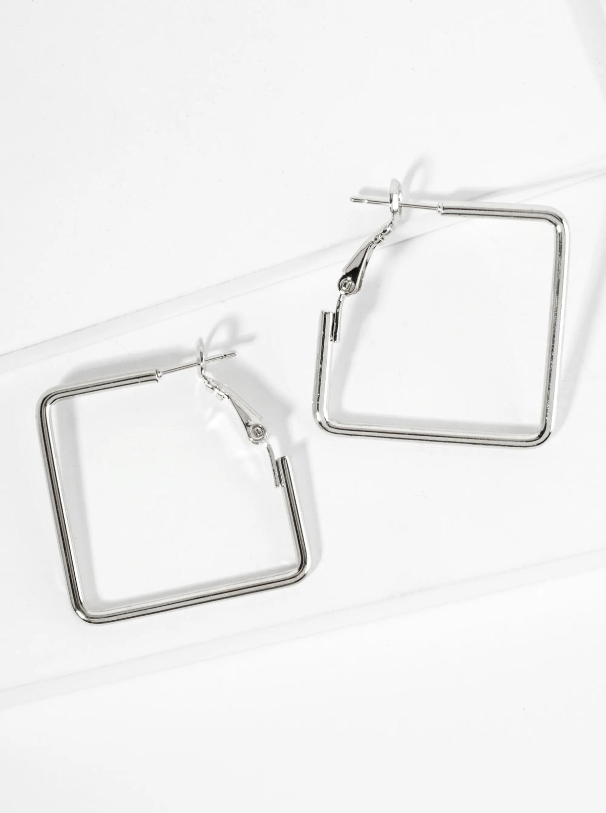 30mm Polished 14K-Gold-Dipped Square Latch Back Hoop Earrings