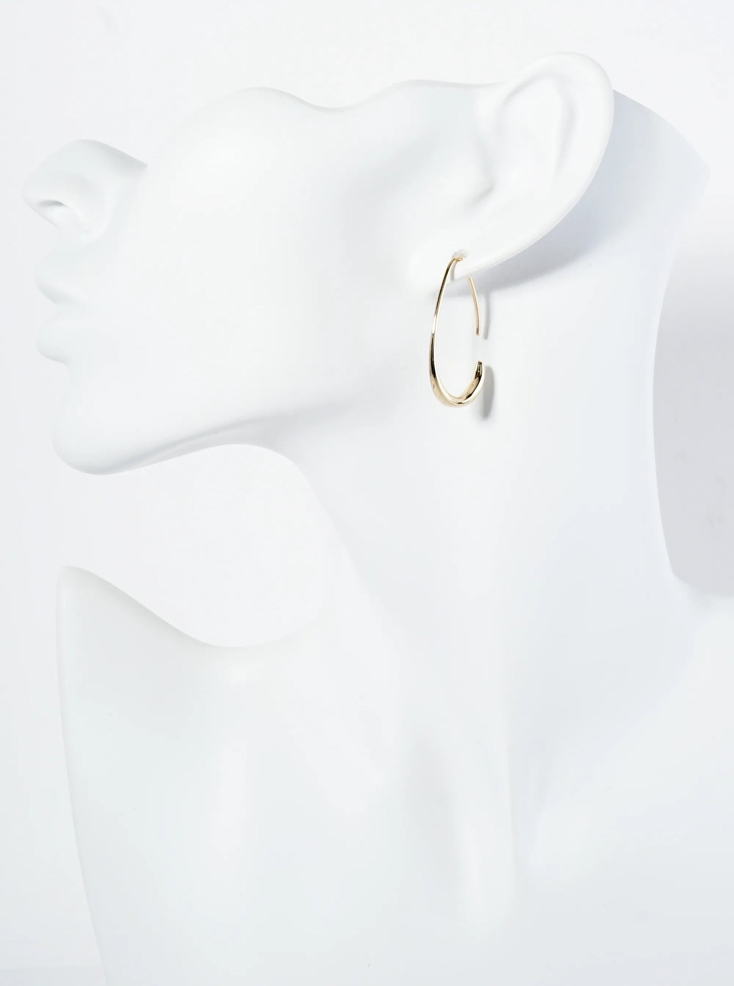 30mm Polished 14K-Gold-Dipped Tapered Teardrop Hoop Earrings