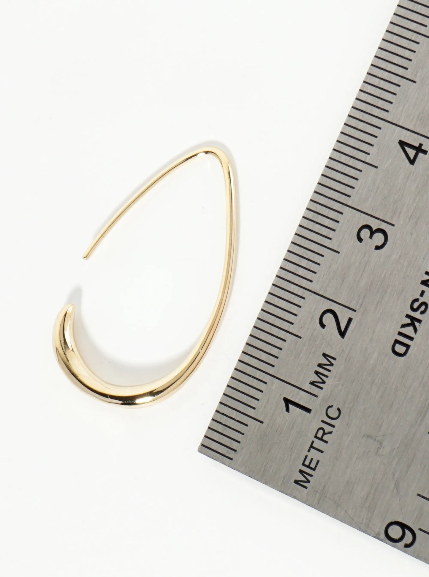 30mm Polished 14K-Gold-Dipped Tapered Teardrop Hoop Earrings