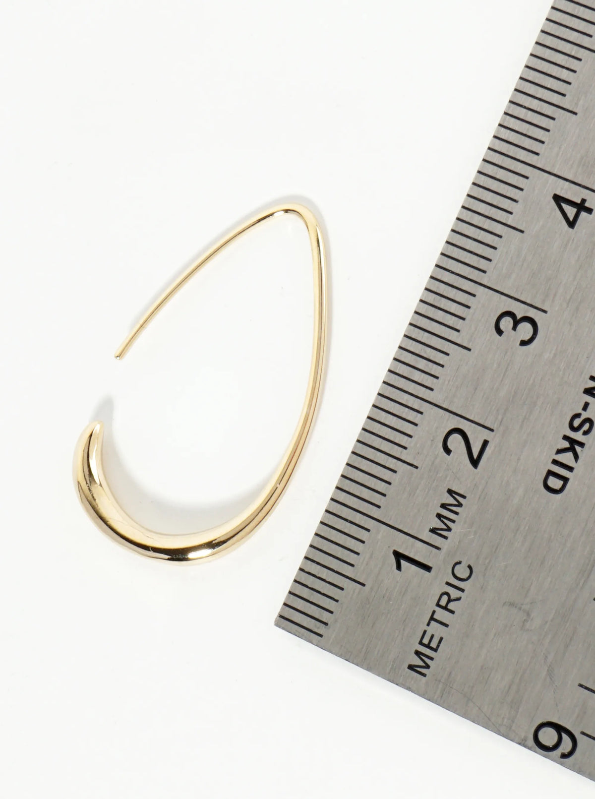 30mm Polished 14K-Gold-Dipped Tapered Teardrop Hoop Earrings