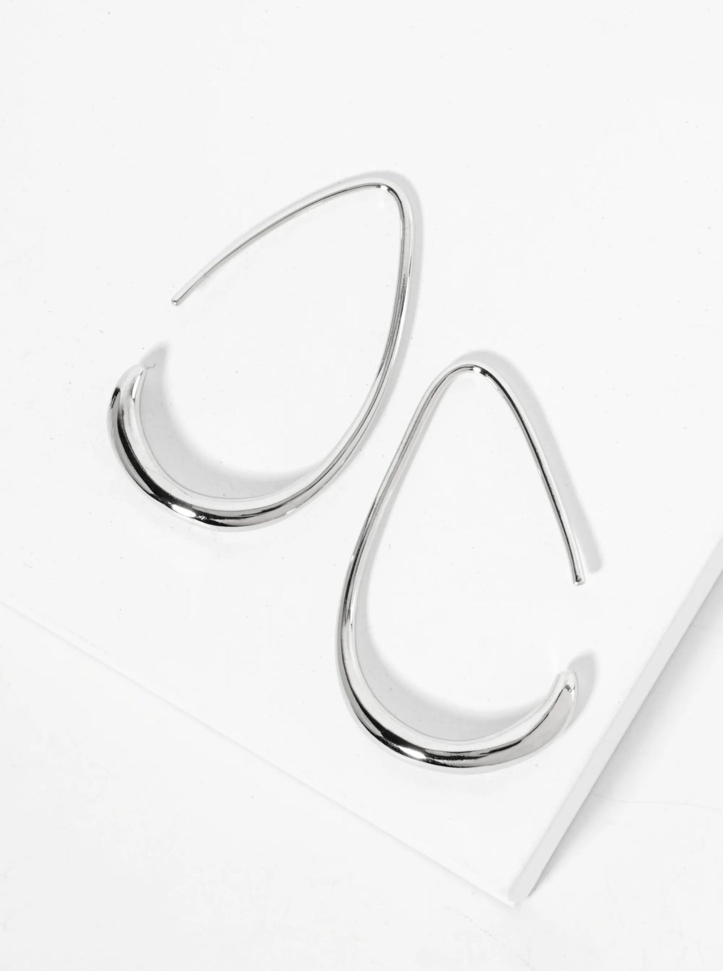 30mm Polished 14K-Gold-Dipped Tapered Teardrop Hoop Earrings