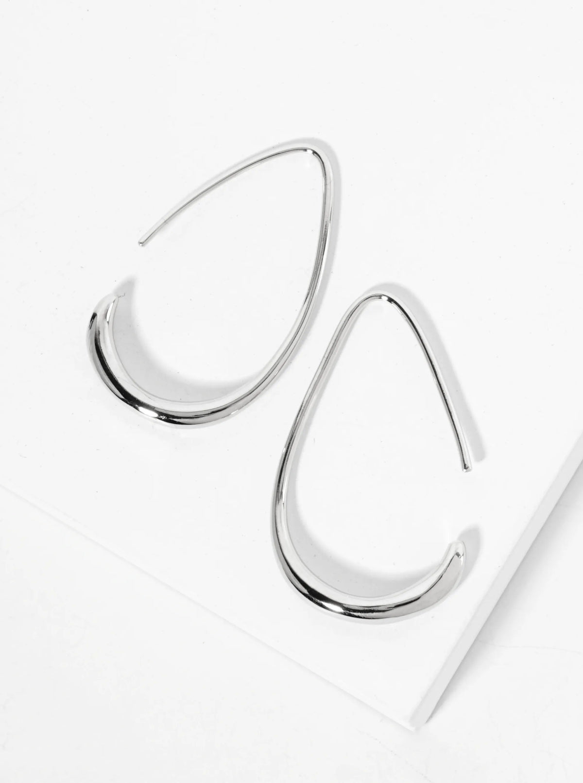 30mm Polished 14K-Gold-Dipped Tapered Teardrop Hoop Earrings