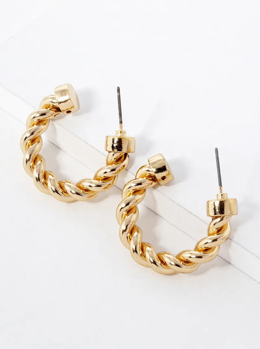 30mm Rope Shape Open Hoop Earrings