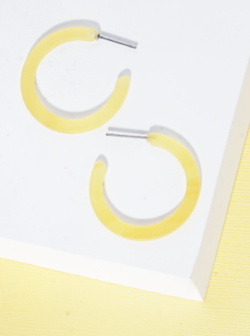 30mm Round Shaped Resin Hoop Earrings