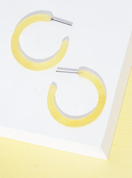30mm Round Shaped Resin Hoop Earrings