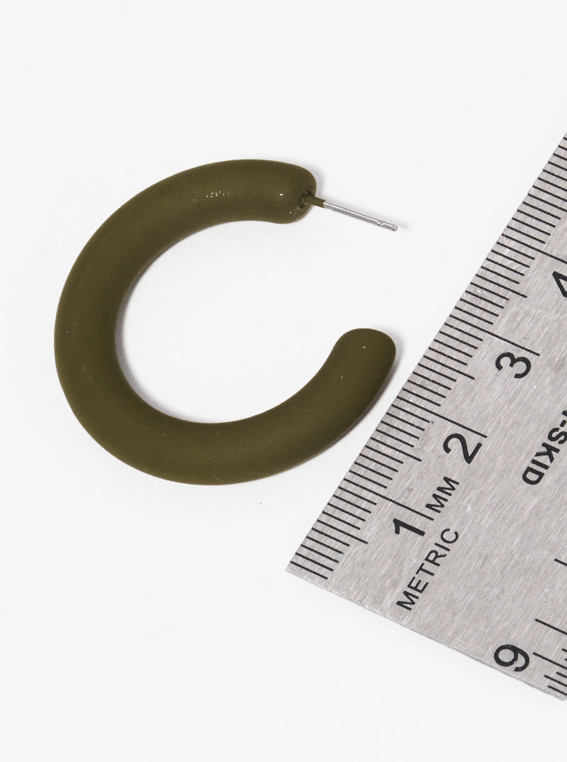 30mm Rubber Coated Matte Hollow Hoop Earrings