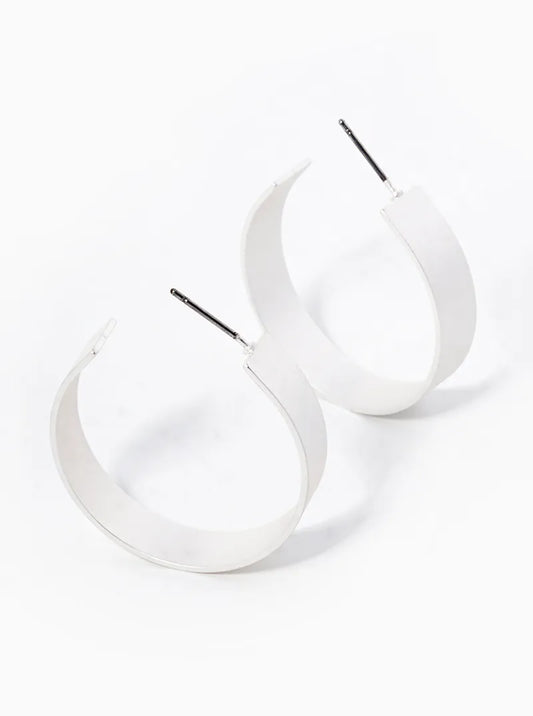 30mm Simple Wide Brass Hoop Earrings