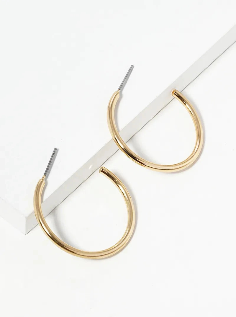 30mm Skinny Brass Hoop Earrings