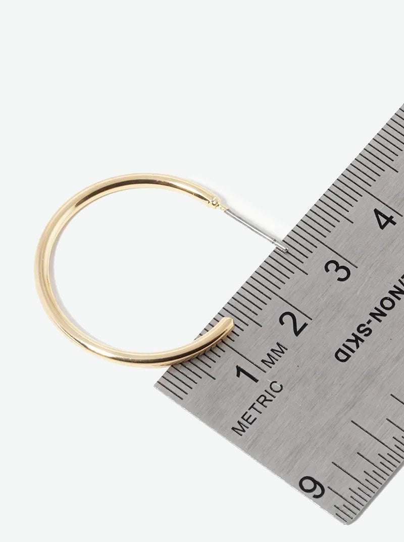 30mm Skinny Brass Hoop Earrings