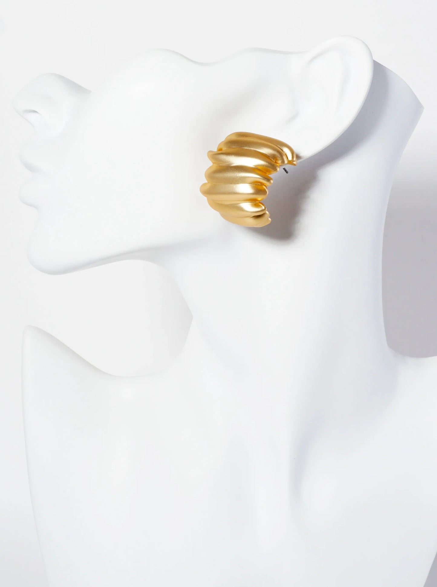 30mm Softly Pleated Wide Hoop Earrings