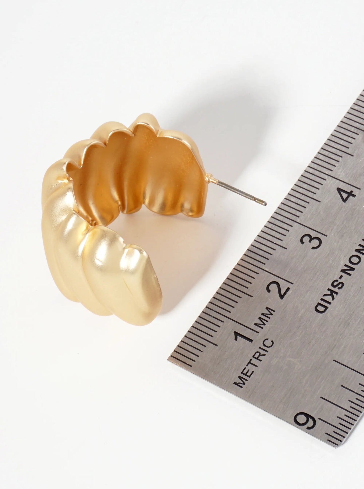30mm Softly Pleated Wide Hoop Earrings