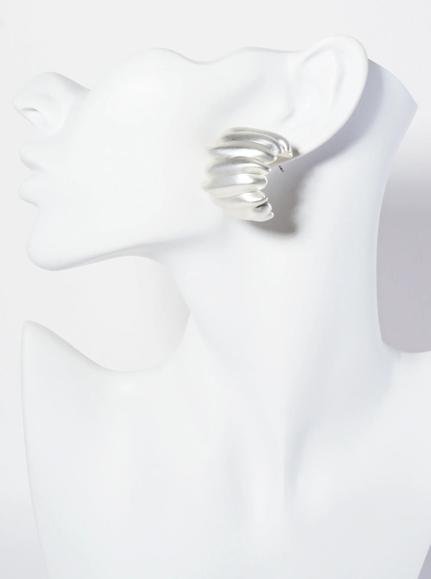 30mm Softly Pleated Wide Hoop Earrings