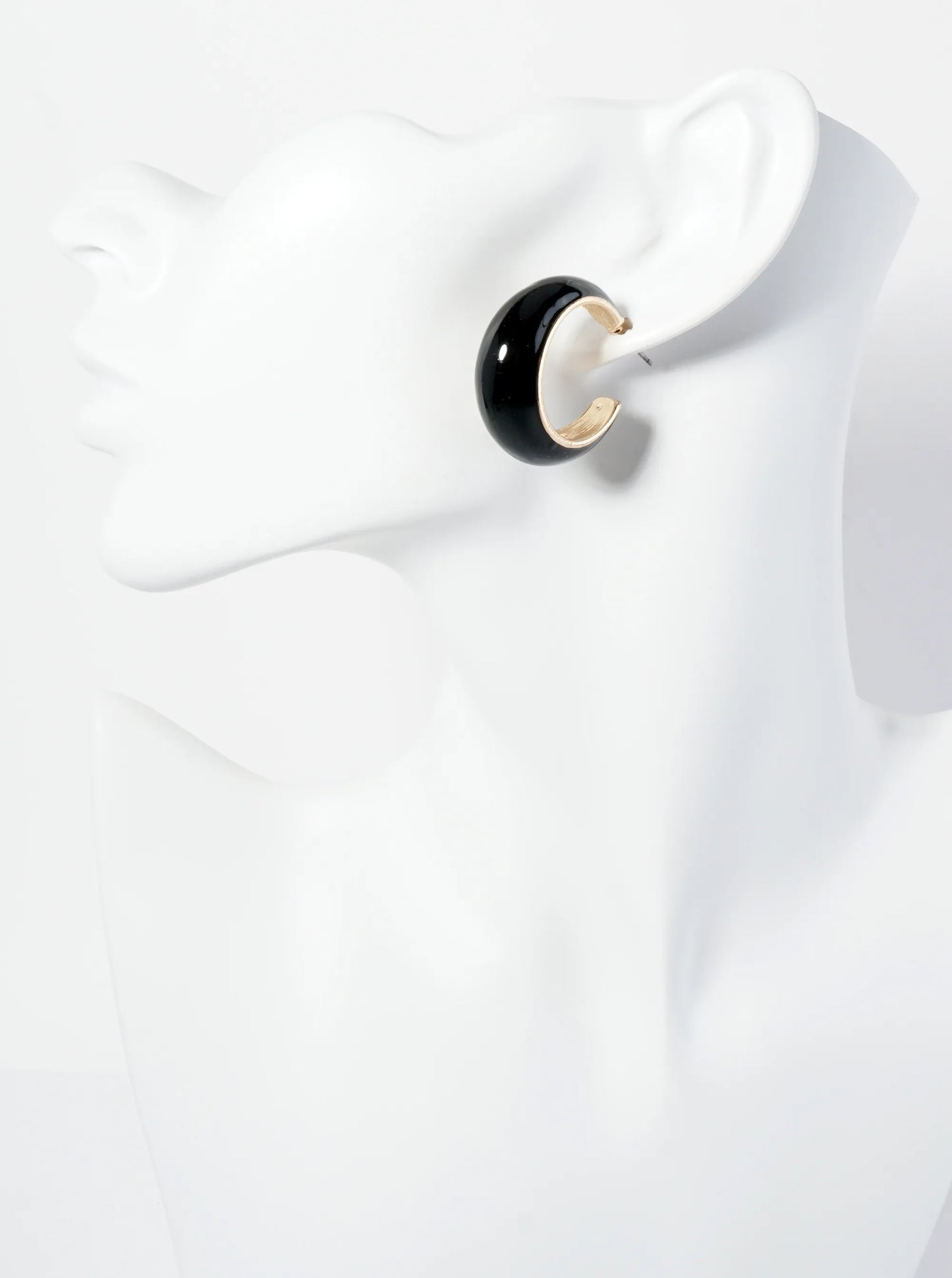 30mm Tapered Enamel Open Hoop Earrings