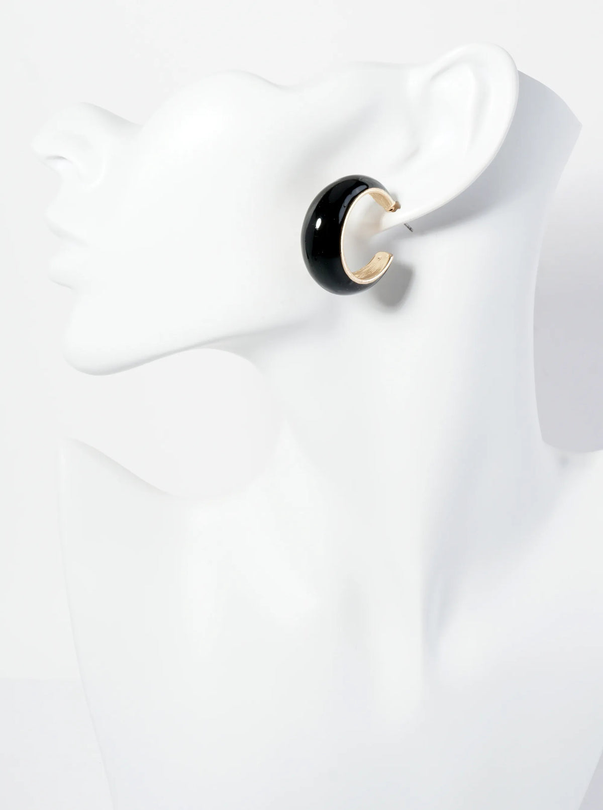 30mm Tapered Enamel Open Hoop Earrings