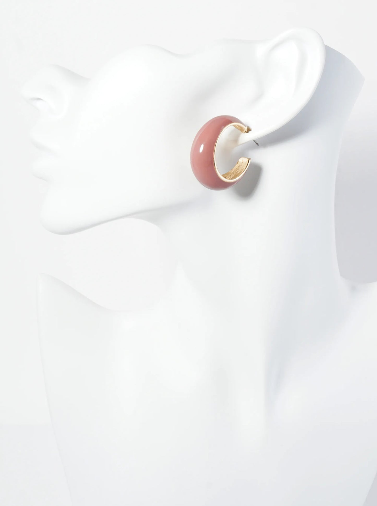 30mm Tapered Enamel Open Hoop Earrings
