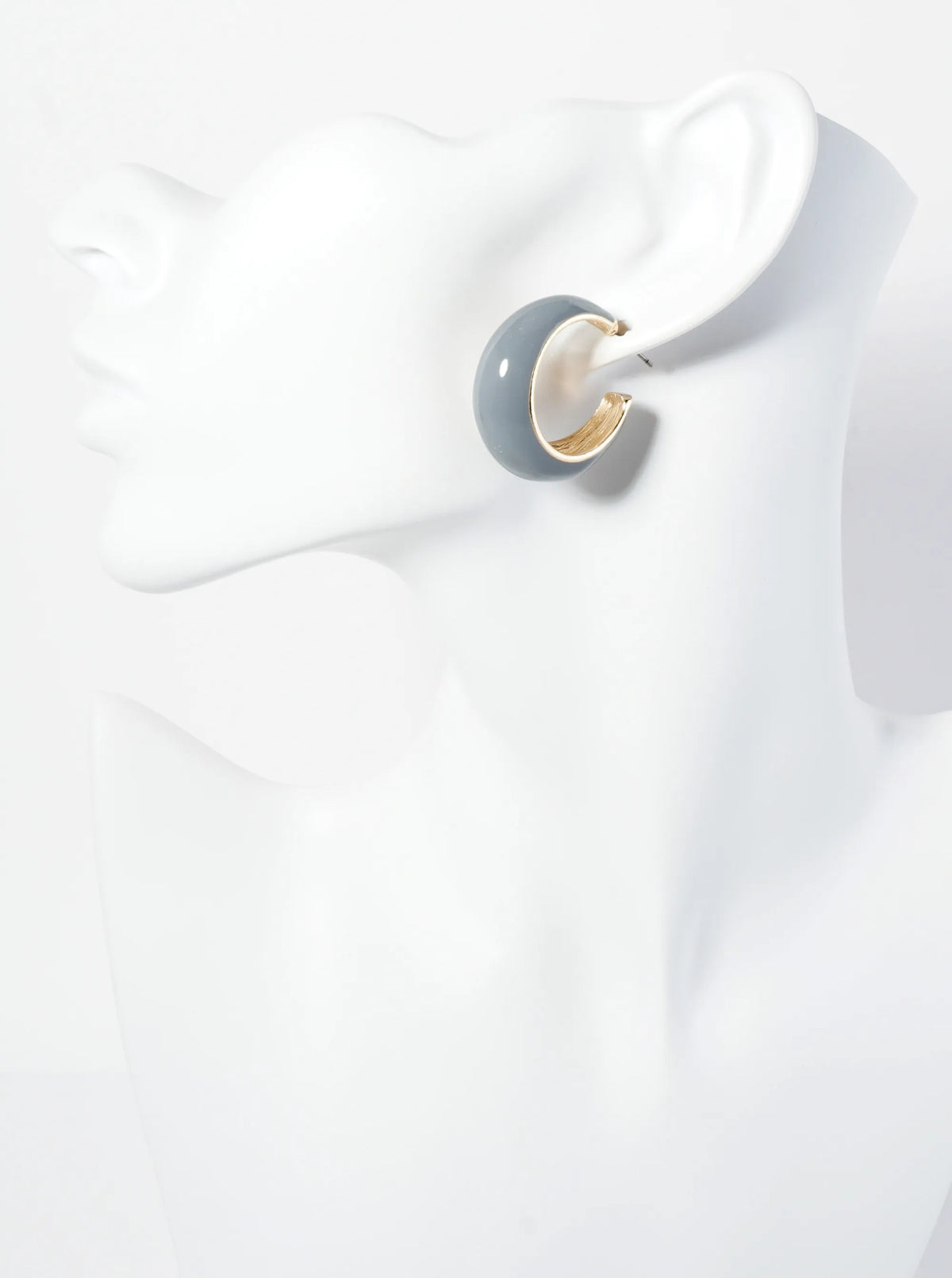 30mm Tapered Enamel Open Hoop Earrings
