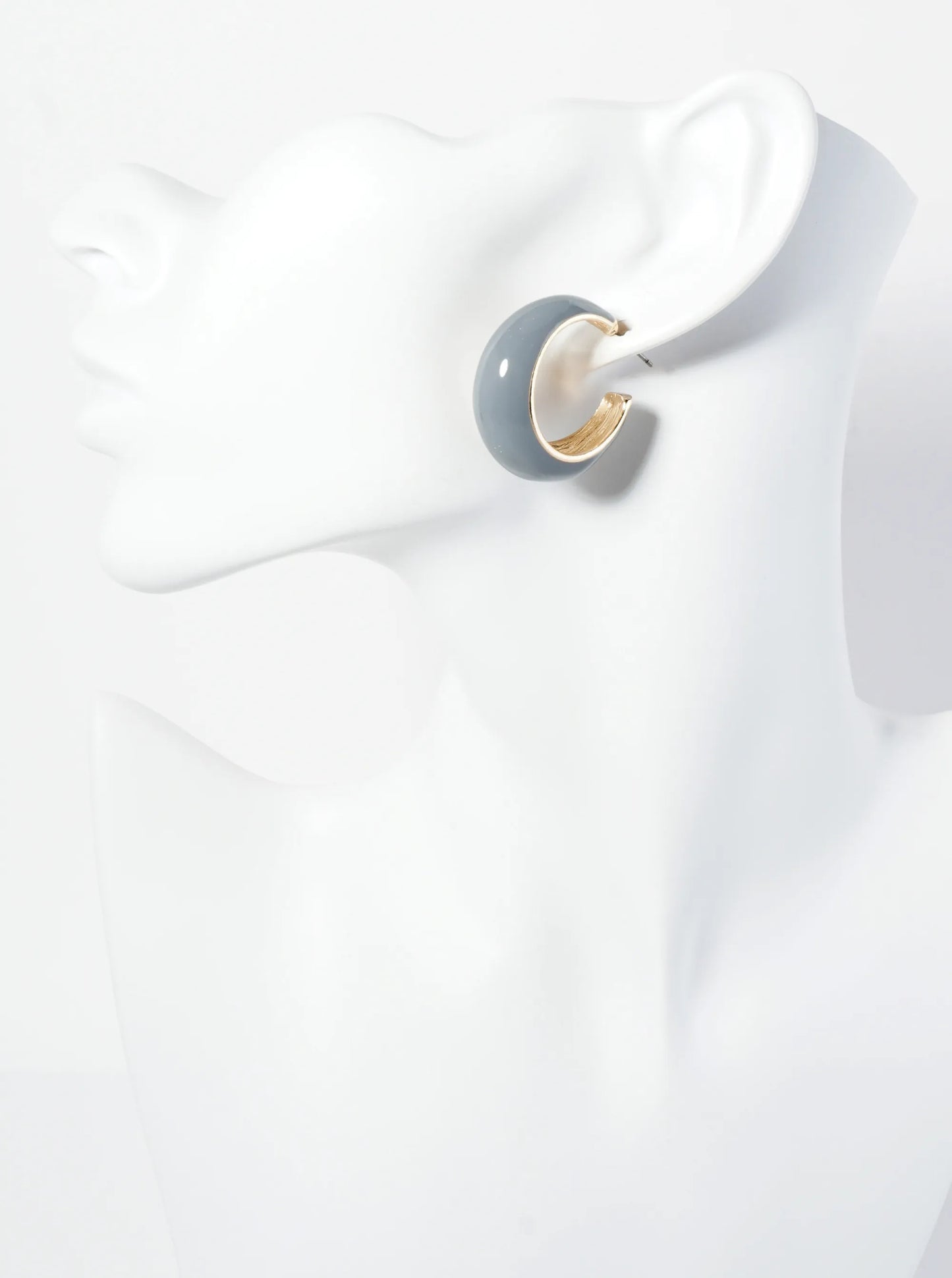 30mm Tapered Enamel Open Hoop Earrings