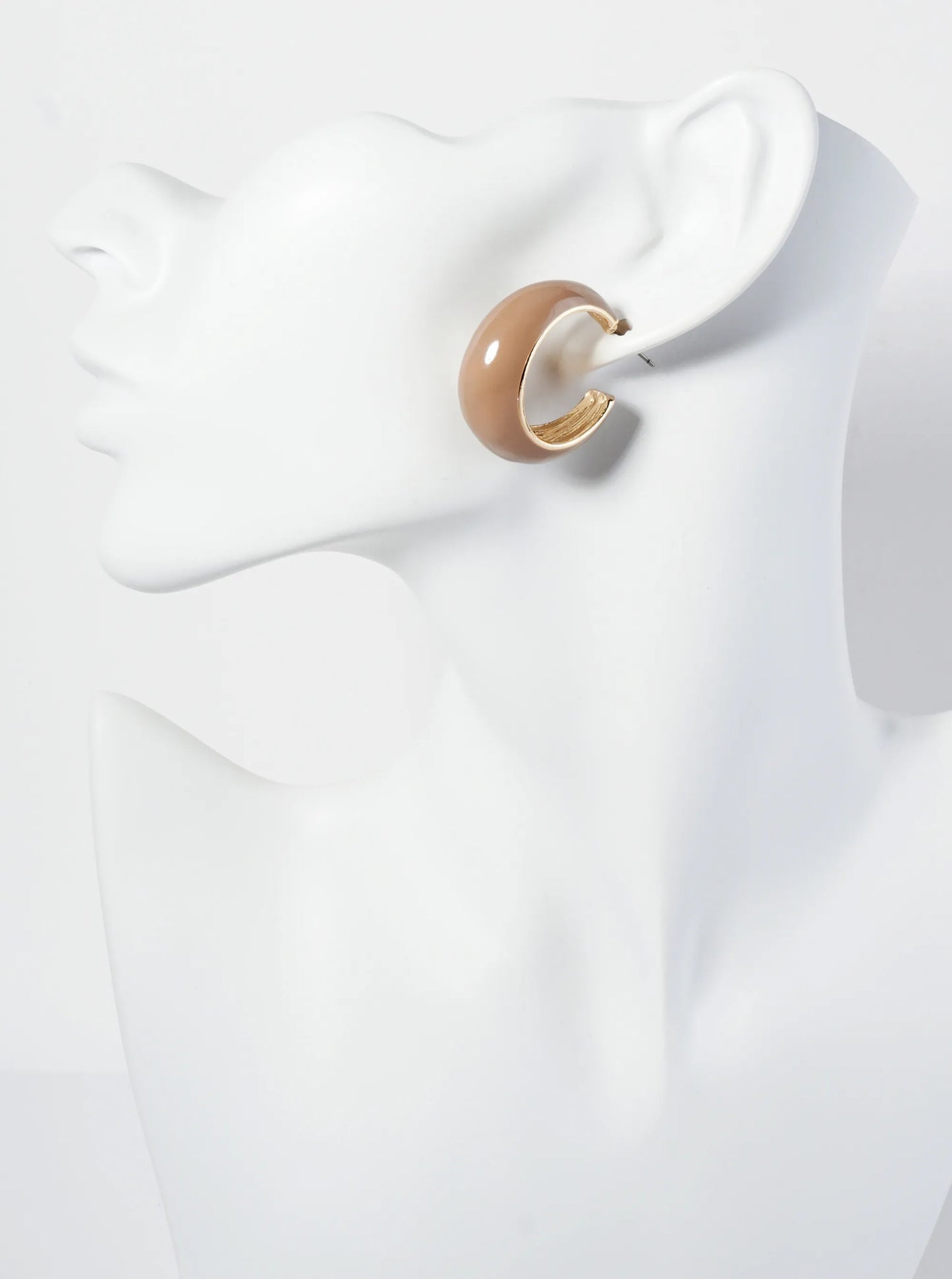 30mm Tapered Enamel Open Hoop Earrings