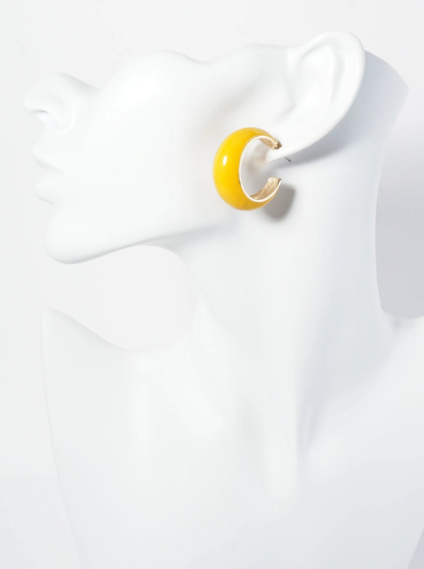 30mm Tapered Enamel Open Hoop Earrings