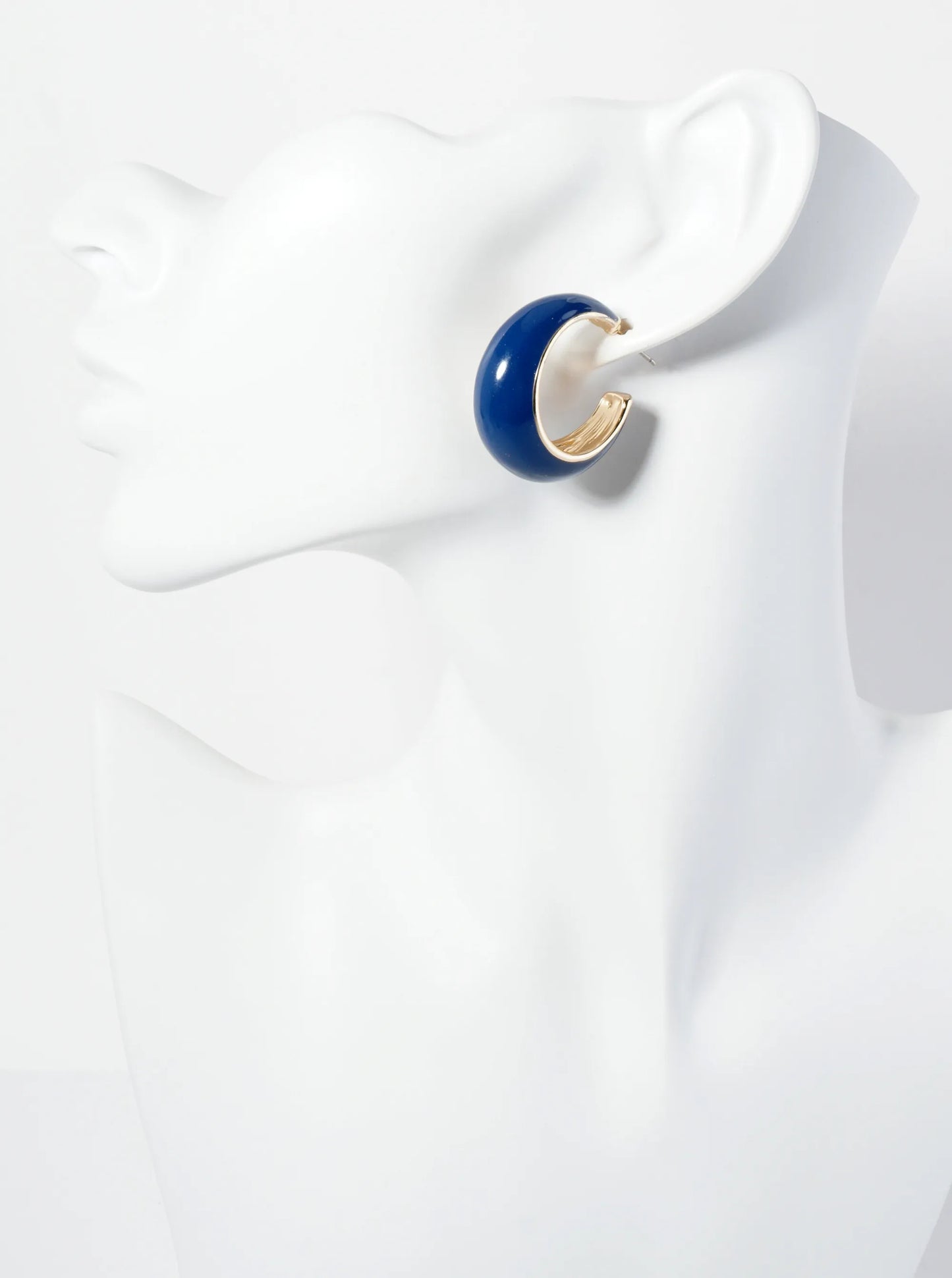 30mm Tapered Enamel Open Hoop Earrings